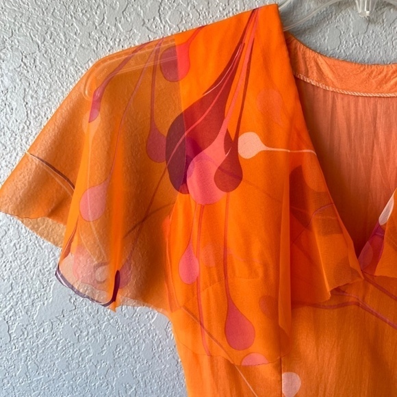 Lady Hamilton vintage georgette crepe maxi dress size XS-Small - Picture 3 of 15